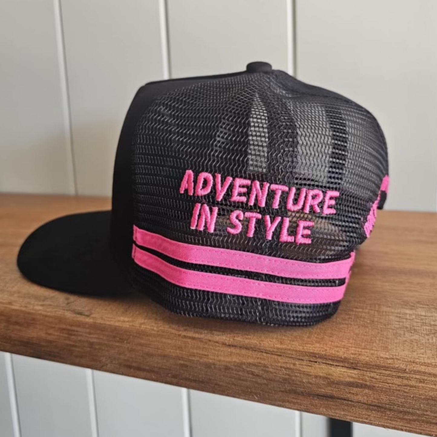 LMT Adventure in Style Trucker Hat – Black & Pink